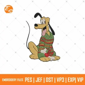 Happy Xmas Pluto free embroidery design