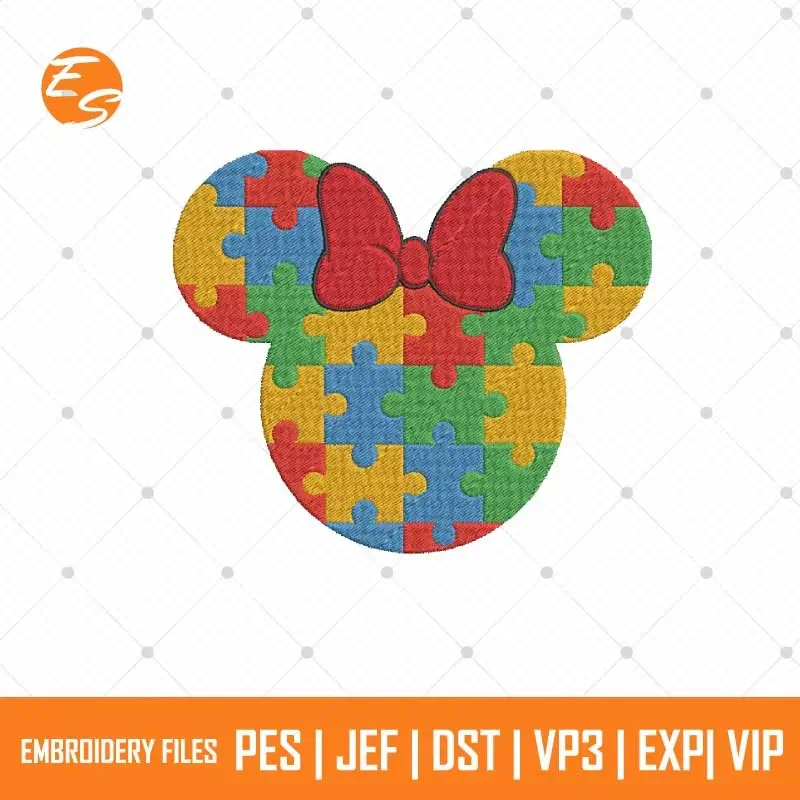 Minnie puzzle game free embroidery design