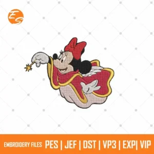 Magician Minnie free embroidery design