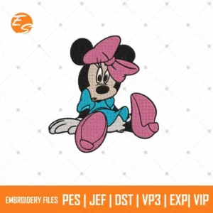 Minnie cartoon free embroidery design
