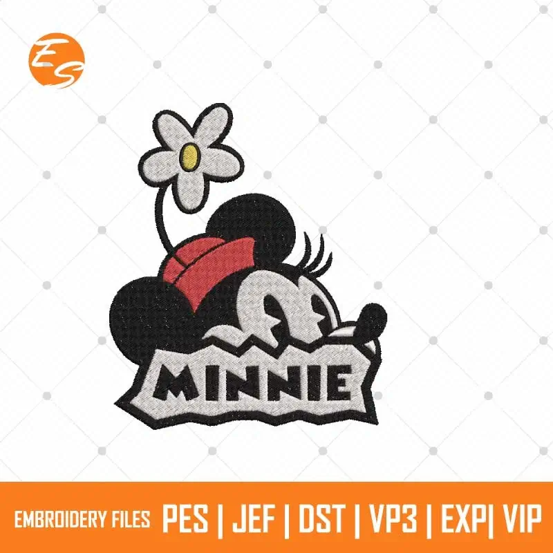 Minnie patch free embroidery design