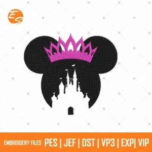 Minnie wearing crown free embroidery design