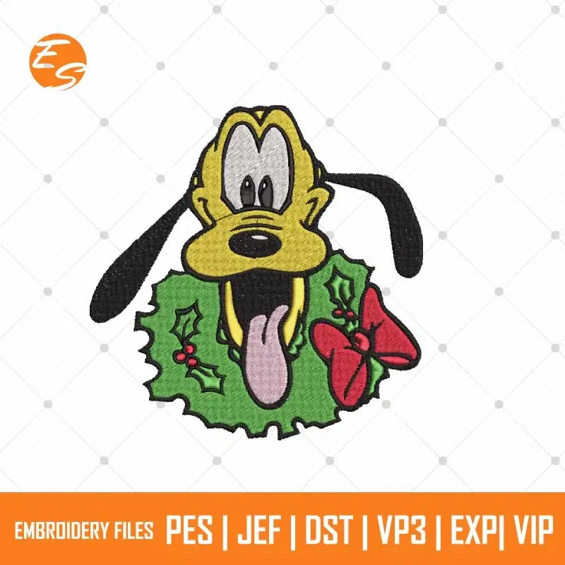 Xmas Wreath Pluto free embroidery design