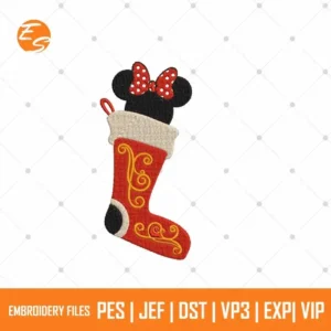 Mickey Santa Socks free embroidery design