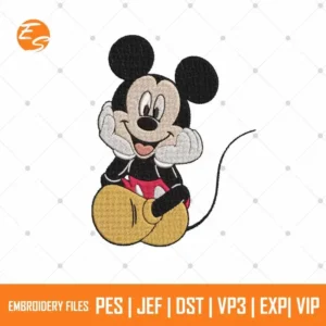 Mickey cute smile free embroidery design