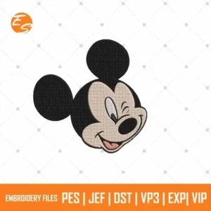 Smiling Micky Mouse free embroidery design