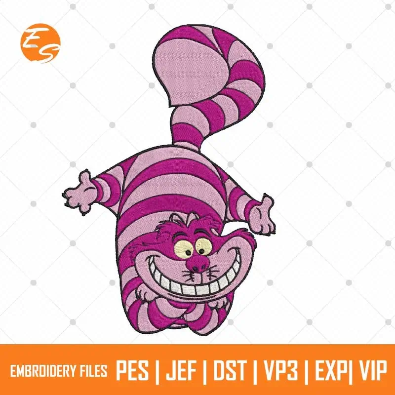 Wonderland Cheshire cat free embroidery design