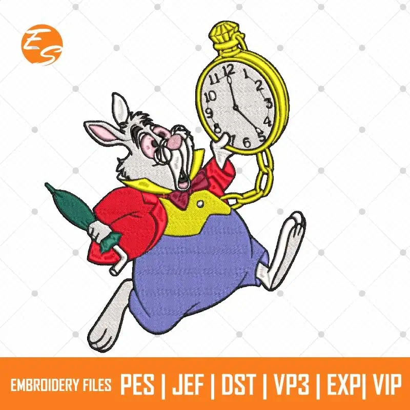 Rabbit in wonderland free embroidery design