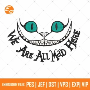 We are all mad free embroidery design