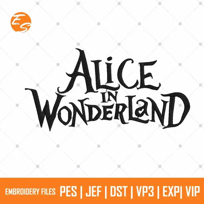 Logo Alice in Wonderland free embroidery design