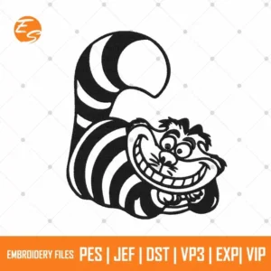 Cheshire cat silhouette free embroidery design