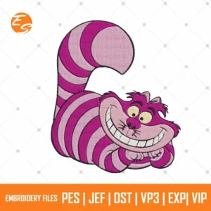 Kawii Cheshire cat free embroidery design
