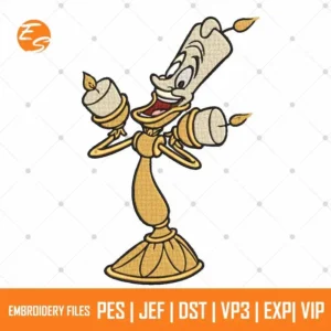 Lumiere beauty and the beast free embroidery design