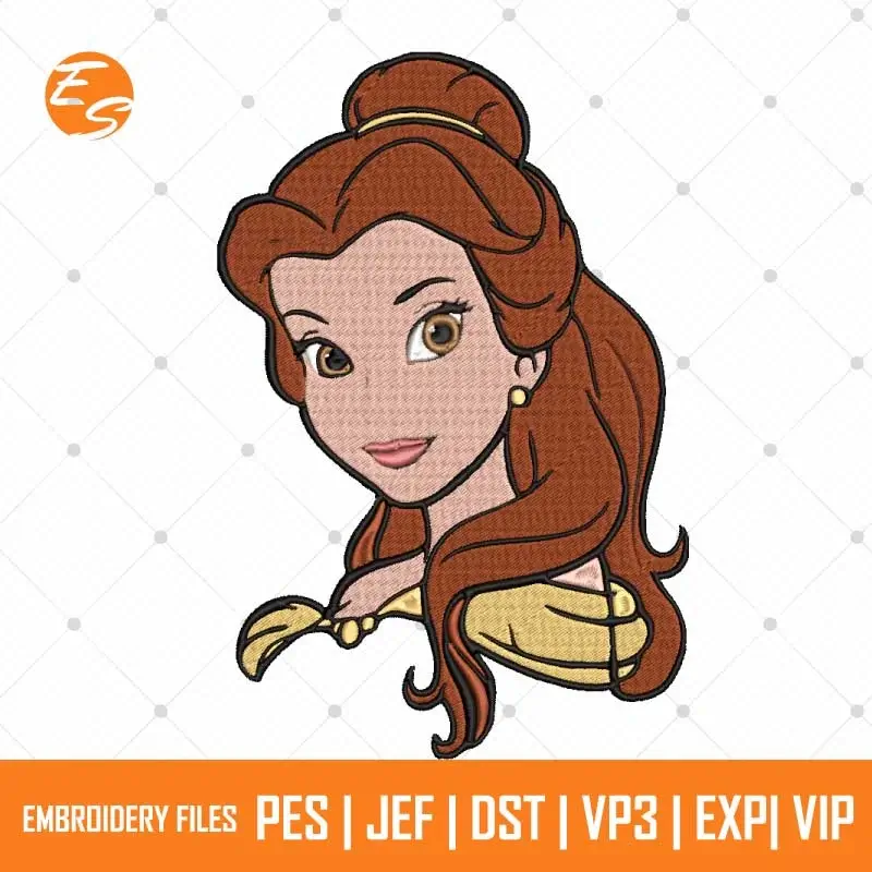 Princess Belle face free embroidery design