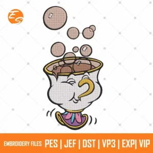 Chip beauty and the beast free embroidery design